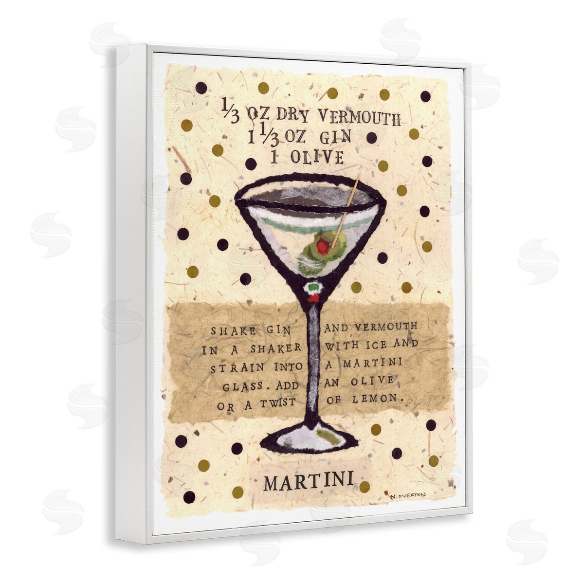 Nancy Overton Dotted Martini Recipe Canvas Wall Art Print
