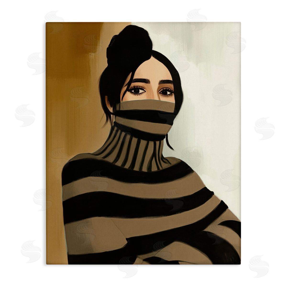 Annabelle Hall Turtleneck Fashionable Portrait Canvas Wall Art Print