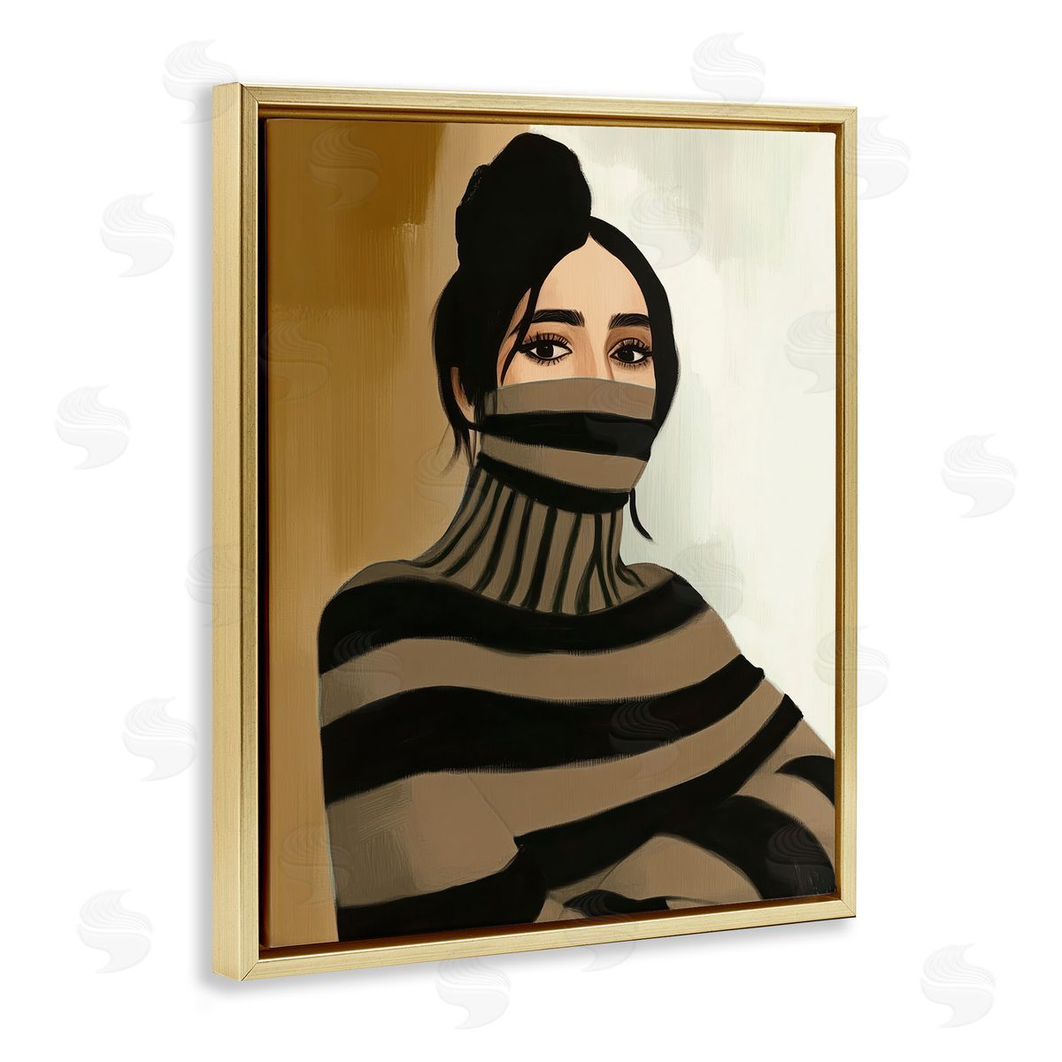 Annabelle Hall Turtleneck Fashionable Portrait Canvas Wall Art Print