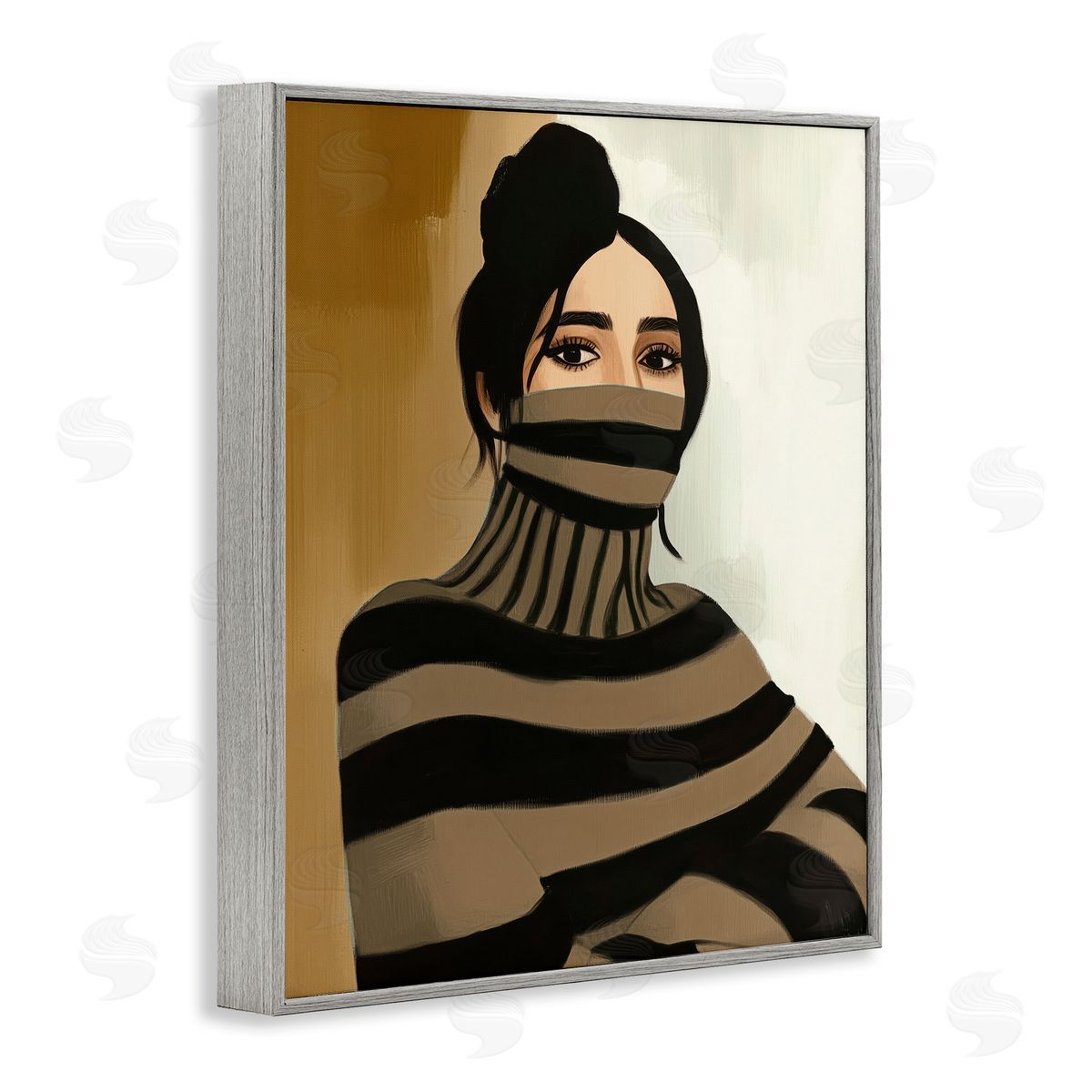 Annabelle Hall Turtleneck Fashionable Portrait Canvas Wall Art Print