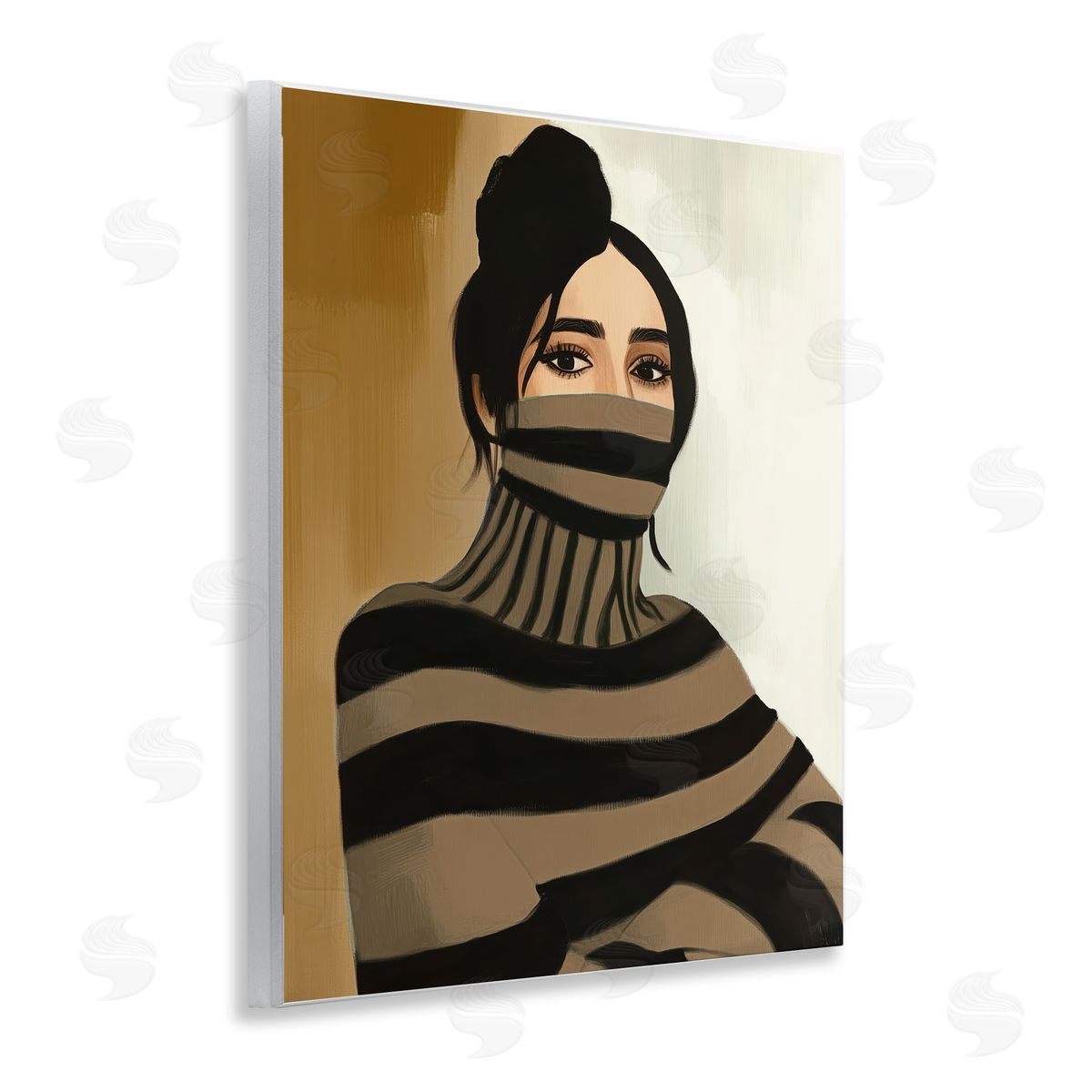 Annabelle Hall Turtleneck Fashionable Portrait Canvas Wall Art Print