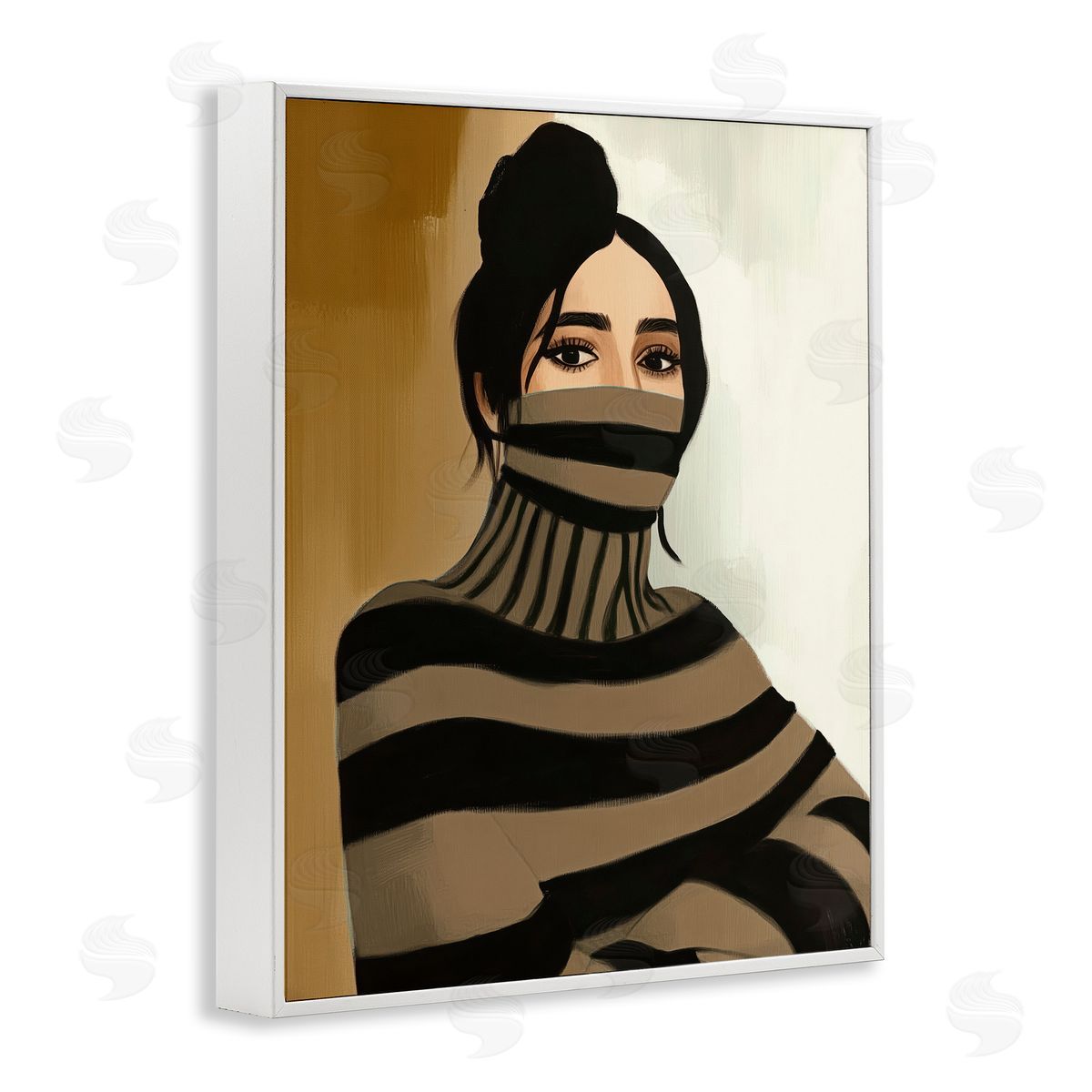 Annabelle Hall Turtleneck Fashionable Portrait Canvas Wall Art Print