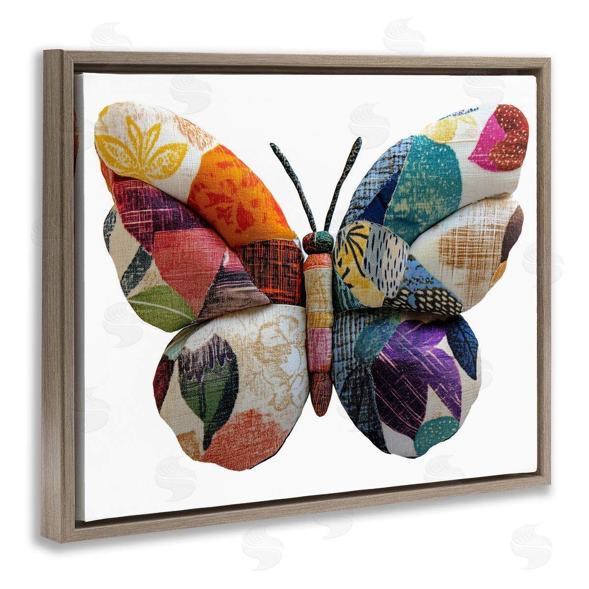 Annabelle Hall Butterfly Patchwork Wings Canvas Wall Art Print