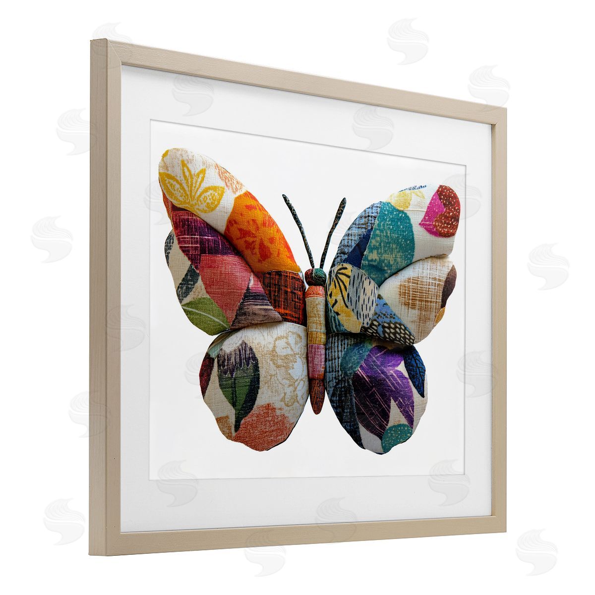 Annabelle Hall Butterfly Patchwork Wings Canvas Wall Art Print