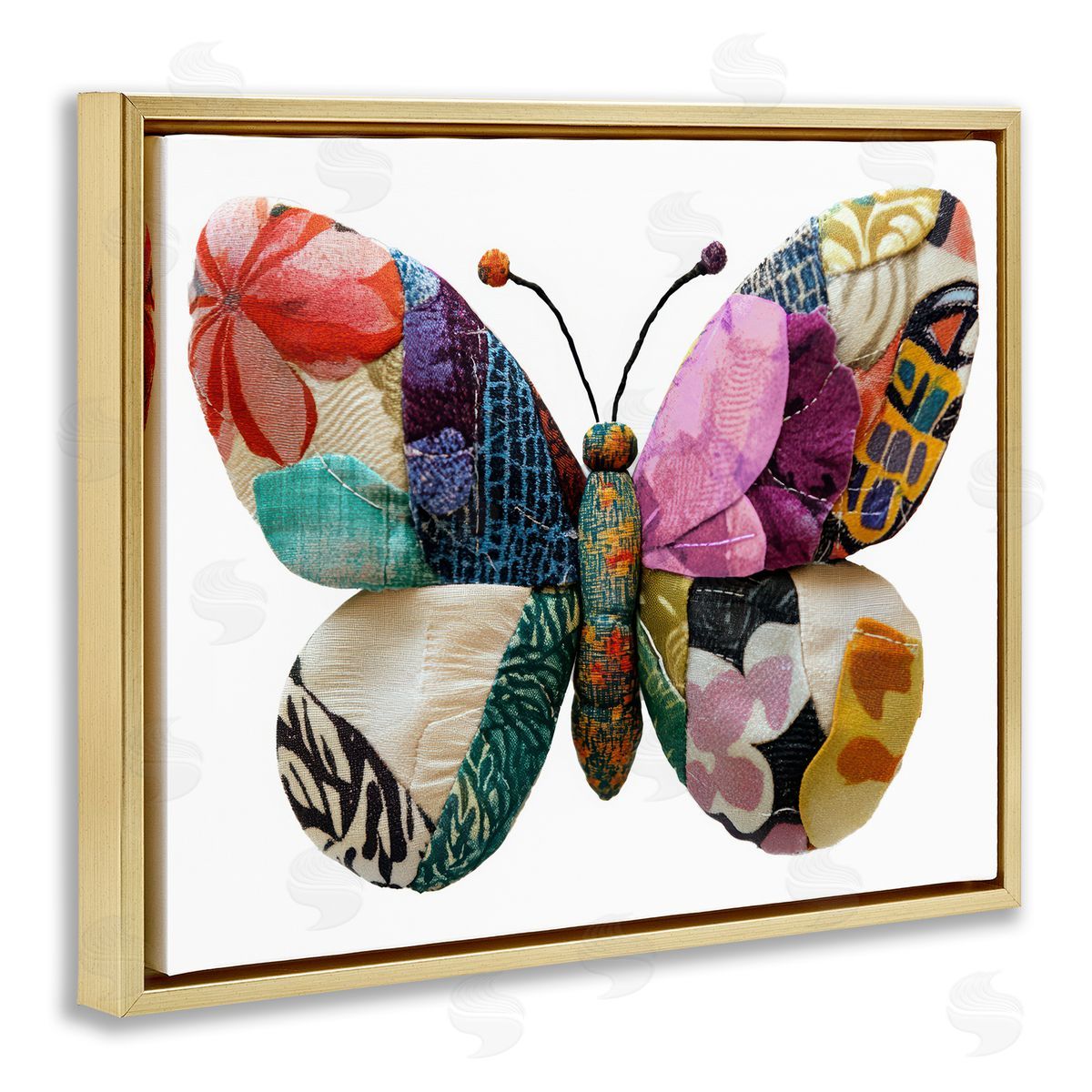 Annabelle Hall Quilt Patterned Butterfly Canvas Wall Art Print