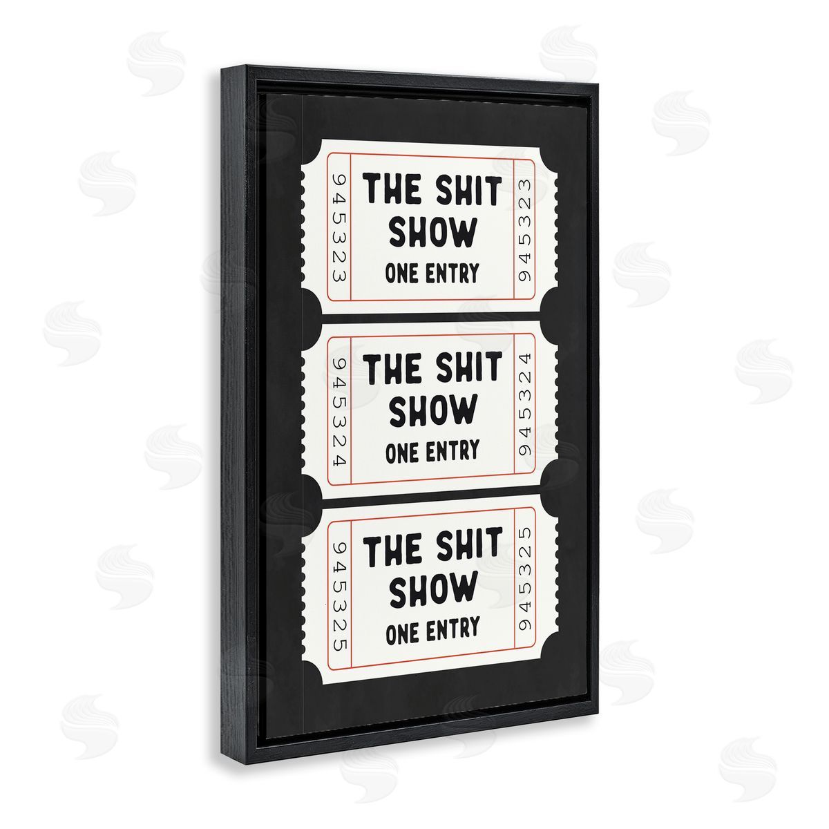 Lettered and Lined Sh*t Show Bathroom Tickets Canvas Wall Art Print