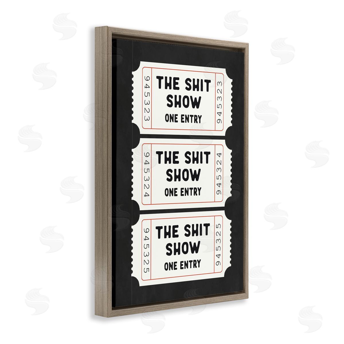 Lettered and Lined Sh*t Show Bathroom Tickets Canvas Wall Art Print