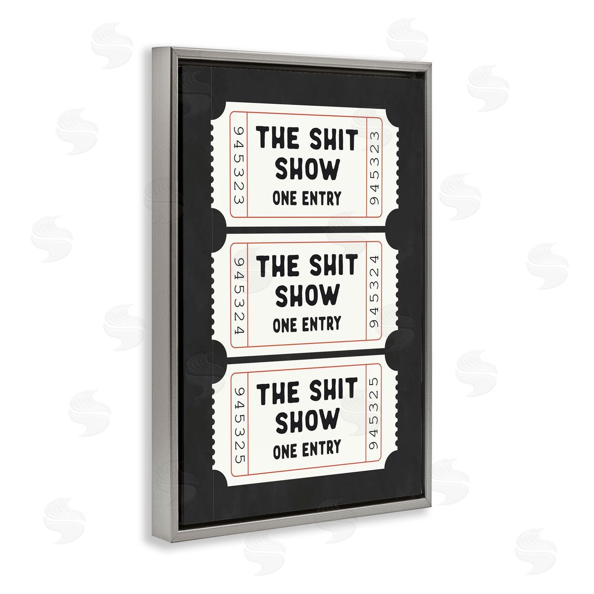 Lettered and Lined Sh*t Show Bathroom Tickets Canvas Wall Art Print