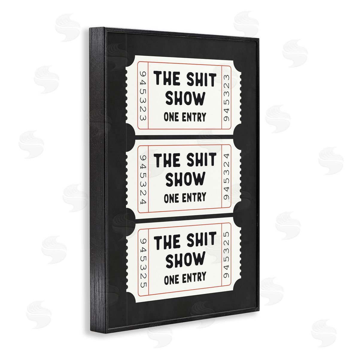 Lettered and Lined Sh*t Show Bathroom Tickets Canvas Wall Art Print