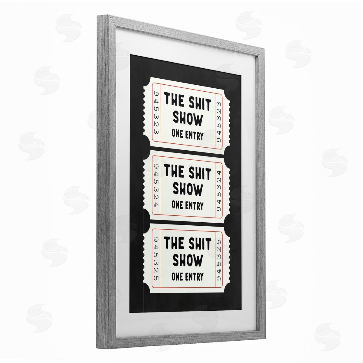 Lettered and Lined Sh*t Show Bathroom Tickets Canvas Wall Art Print
