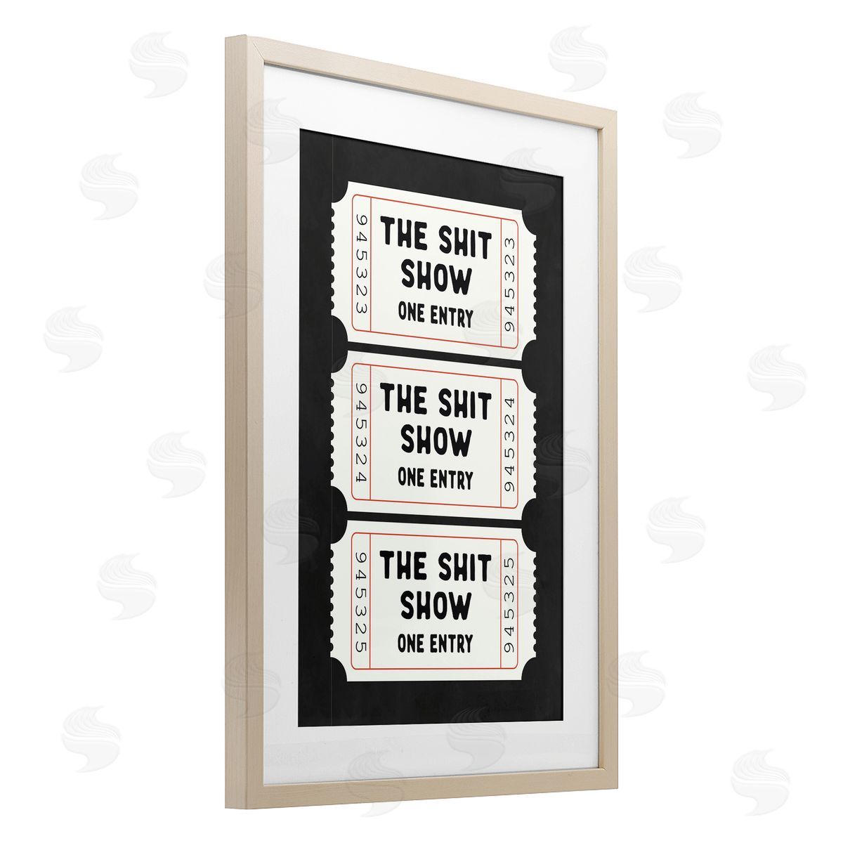 Lettered and Lined Sh*t Show Bathroom Tickets Canvas Wall Art Print