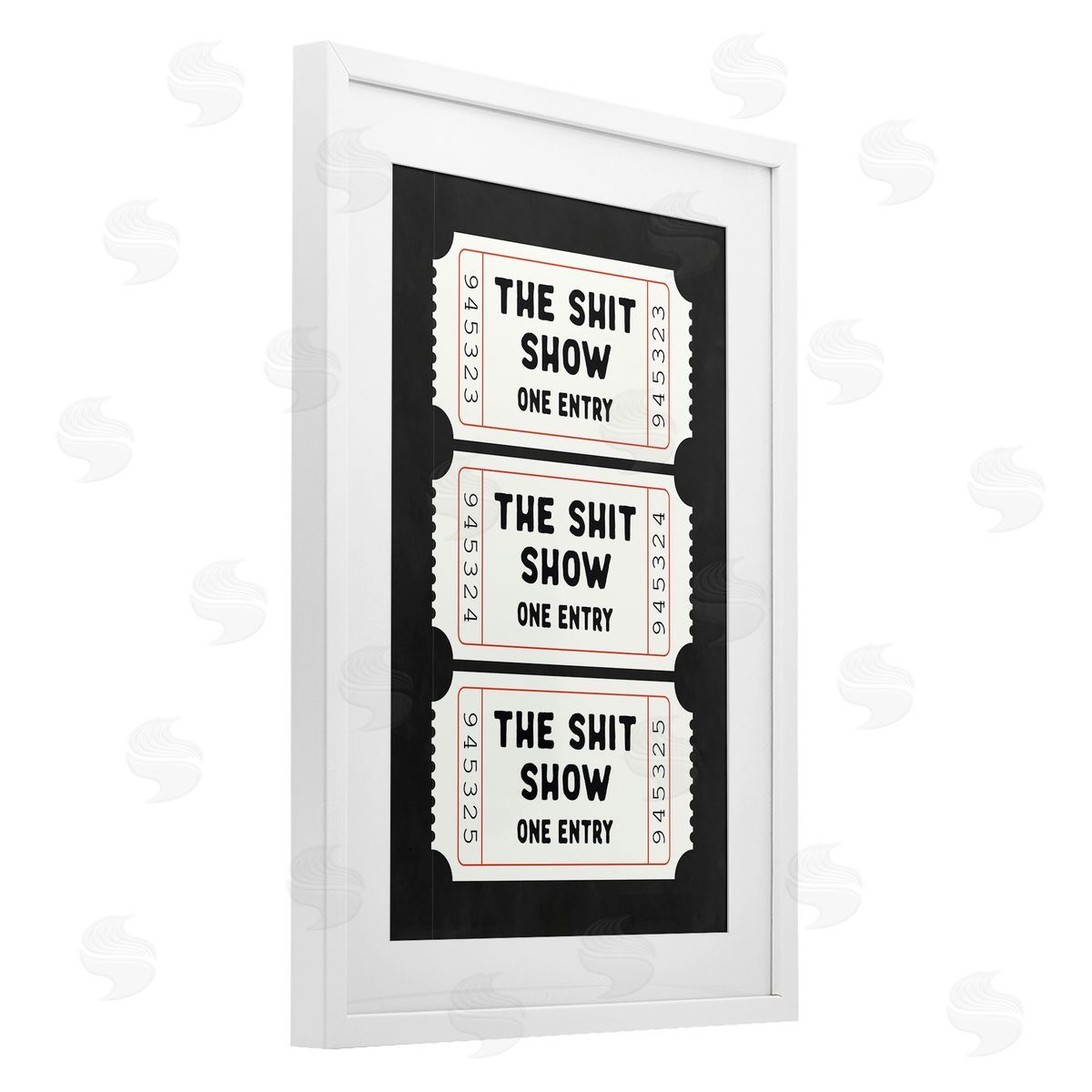 Lettered and Lined Sh*t Show Bathroom Tickets Canvas Wall Art Print