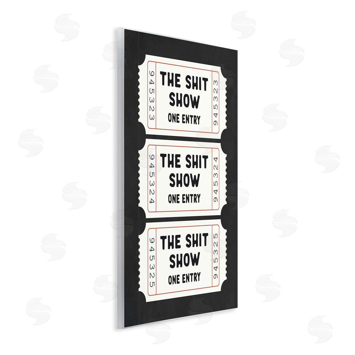 Lettered and Lined Sh*t Show Bathroom Tickets Canvas Wall Art Print
