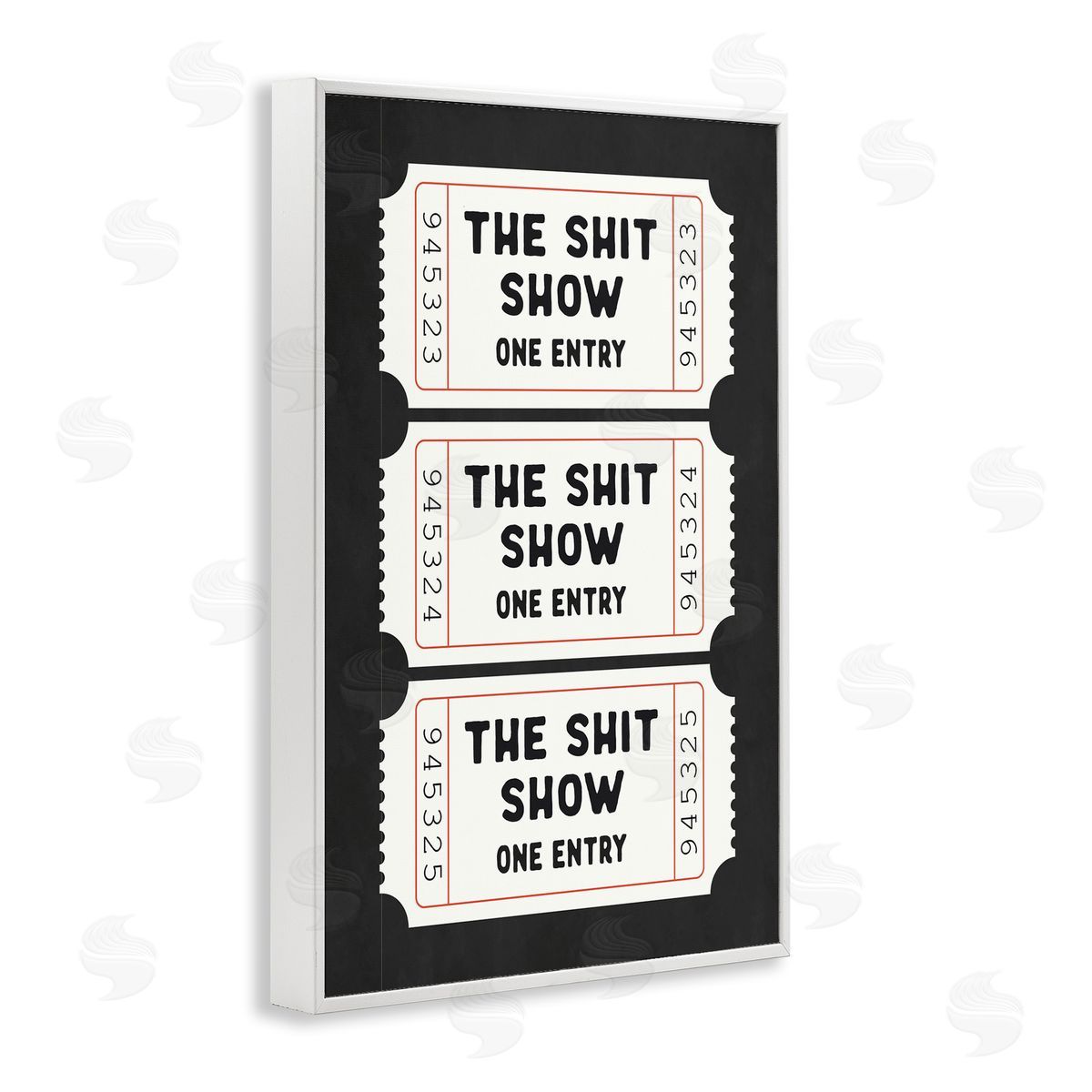 Lettered and Lined Sh*t Show Bathroom Tickets Canvas Wall Art Print