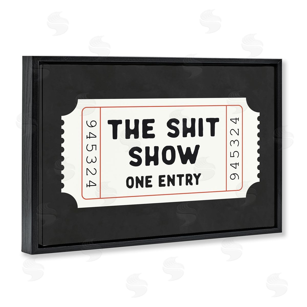 Lettered and Lined Funny Bathroom Ticket Canvas Wall Art Print