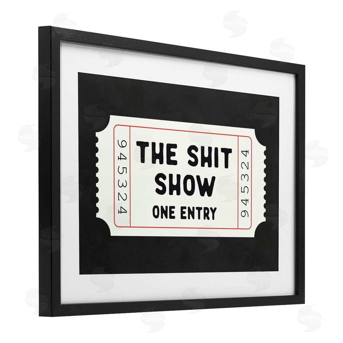 Lettered and Lined Funny Bathroom Ticket Canvas Wall Art Print