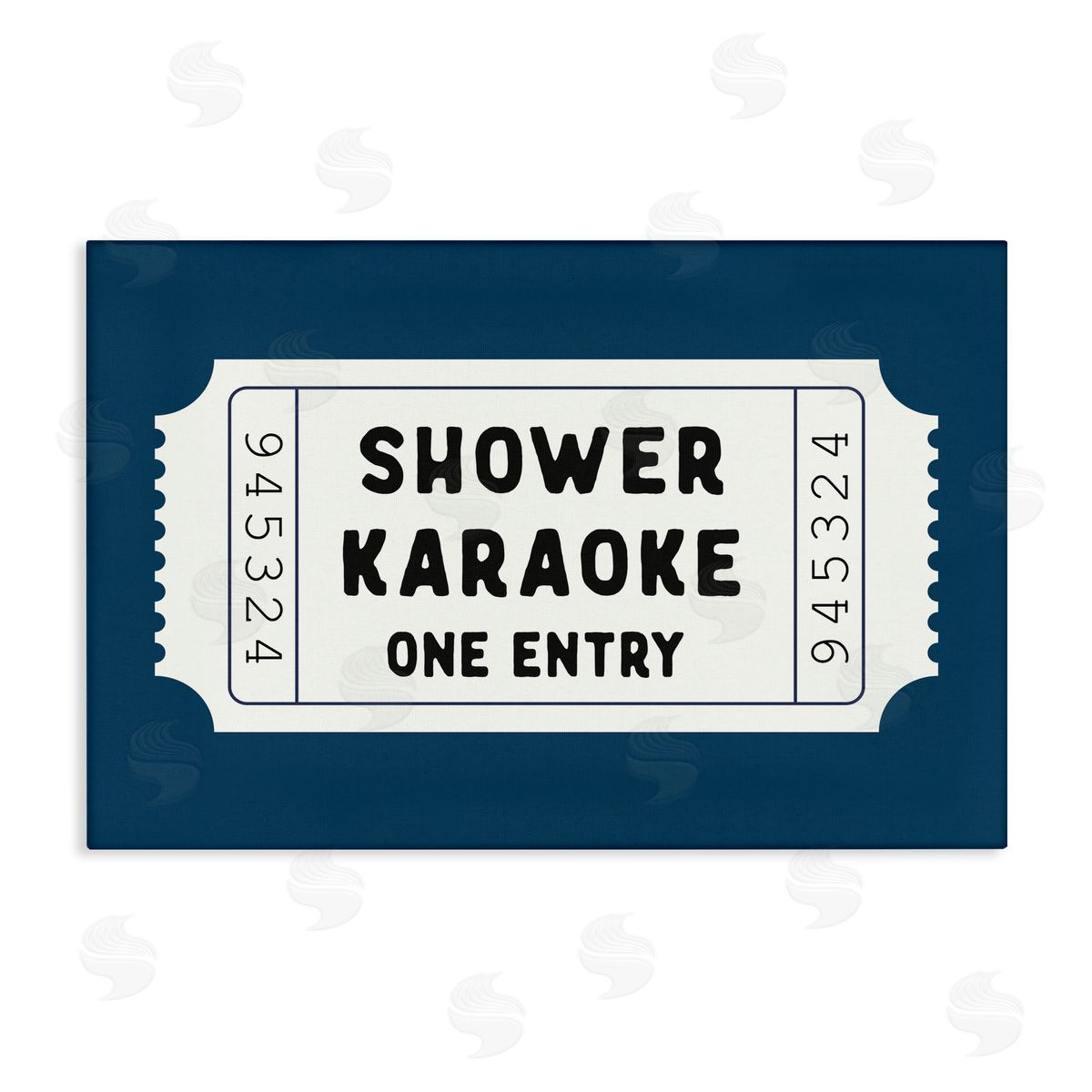 Lettered and Lined Shower Karaoke Bathroom Humor Canvas Wall Art Print