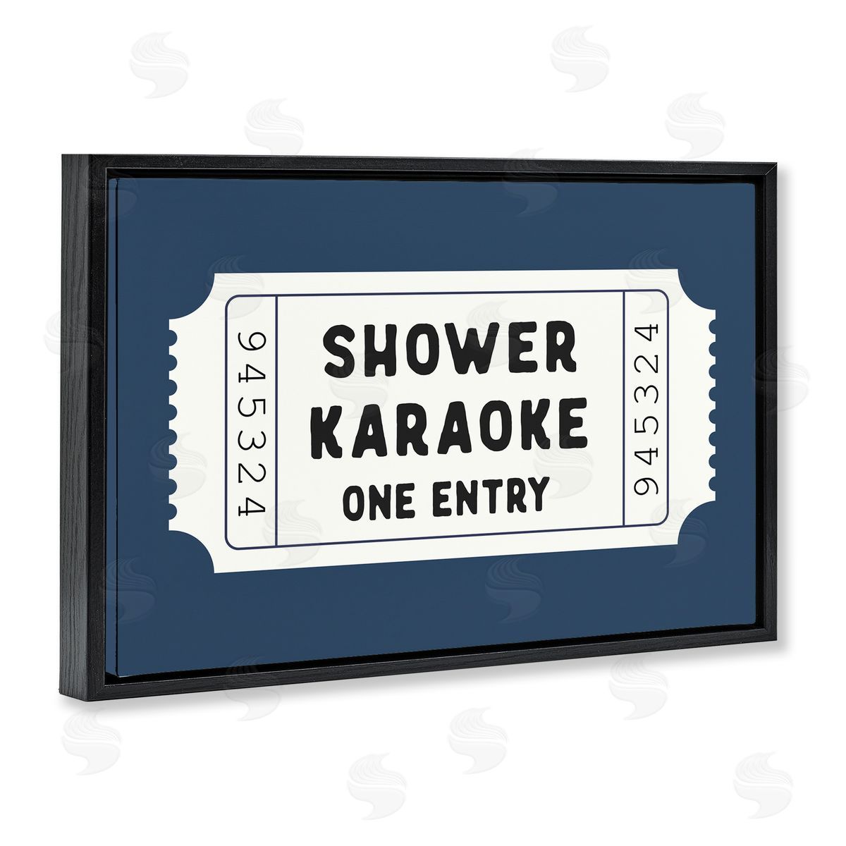 Lettered and Lined Shower Karaoke Bathroom Humor Canvas Wall Art Print