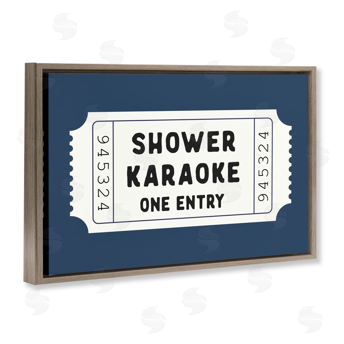 Lettered and Lined Shower Karaoke Bathroom Humor Canvas Wall Art Print