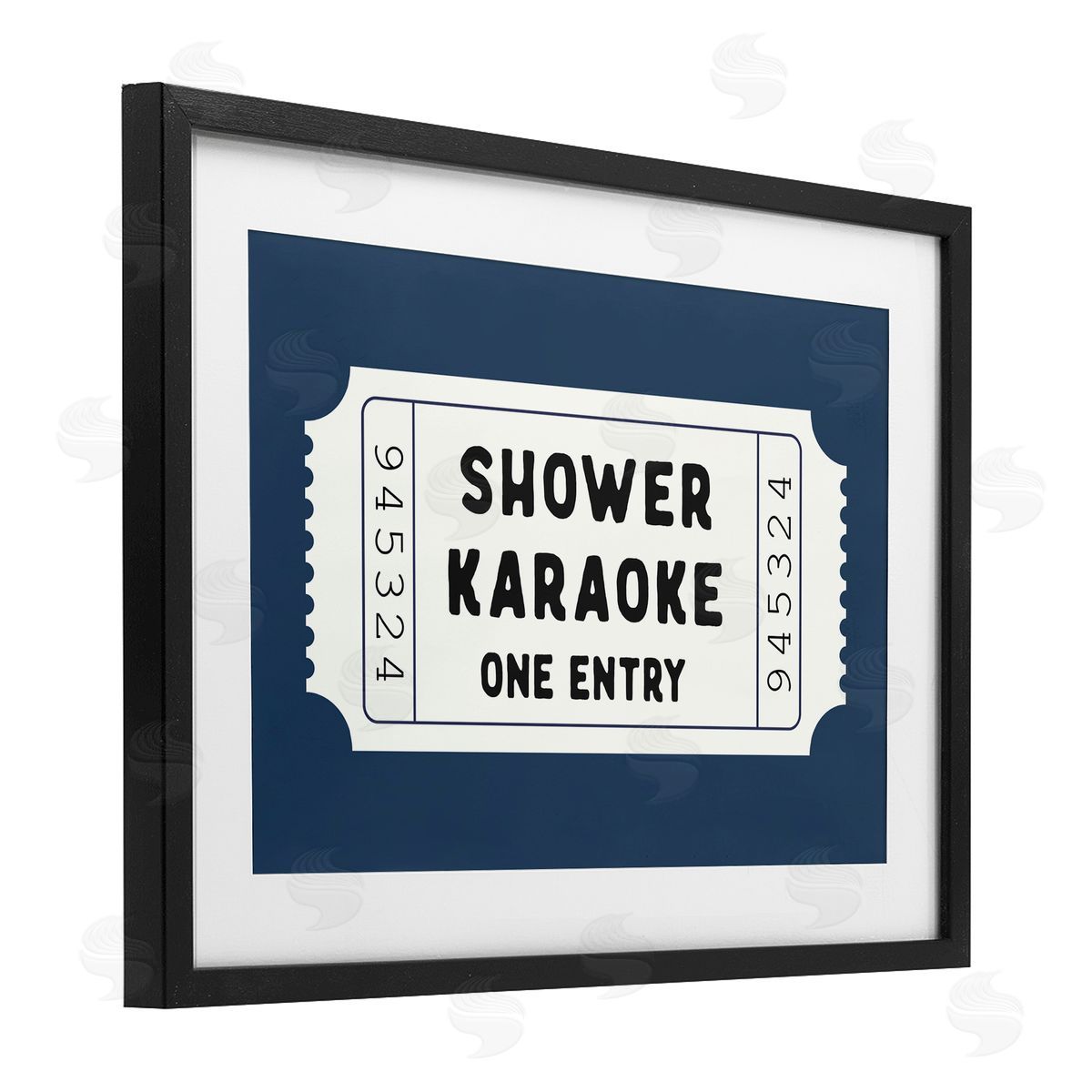 Lettered and Lined Shower Karaoke Bathroom Humor Canvas Wall Art Print