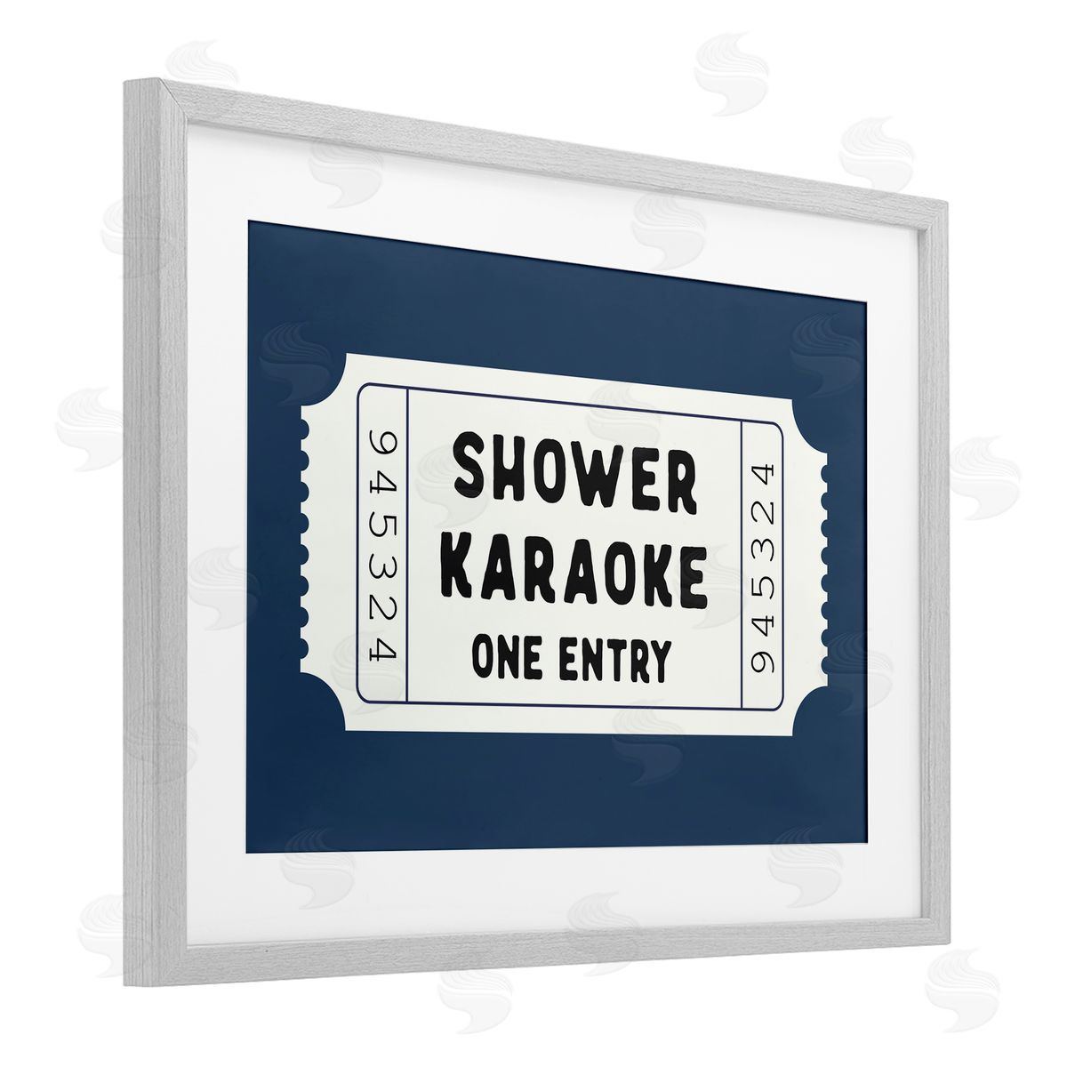 Lettered and Lined Shower Karaoke Bathroom Humor Canvas Wall Art Print