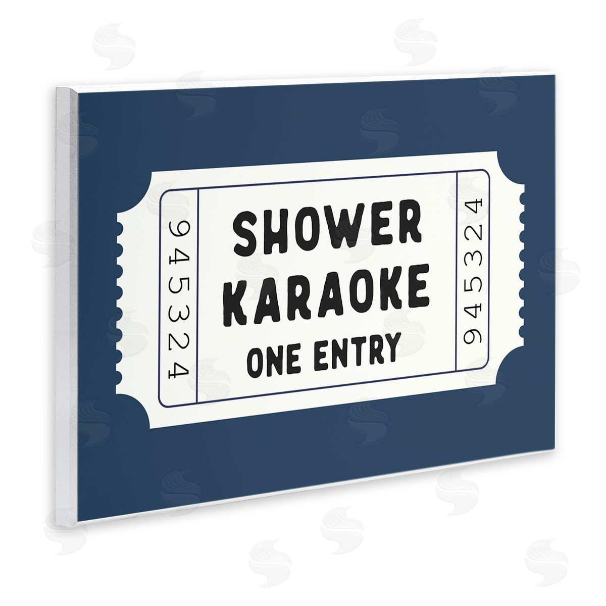 Lettered and Lined Shower Karaoke Bathroom Humor Canvas Wall Art Print