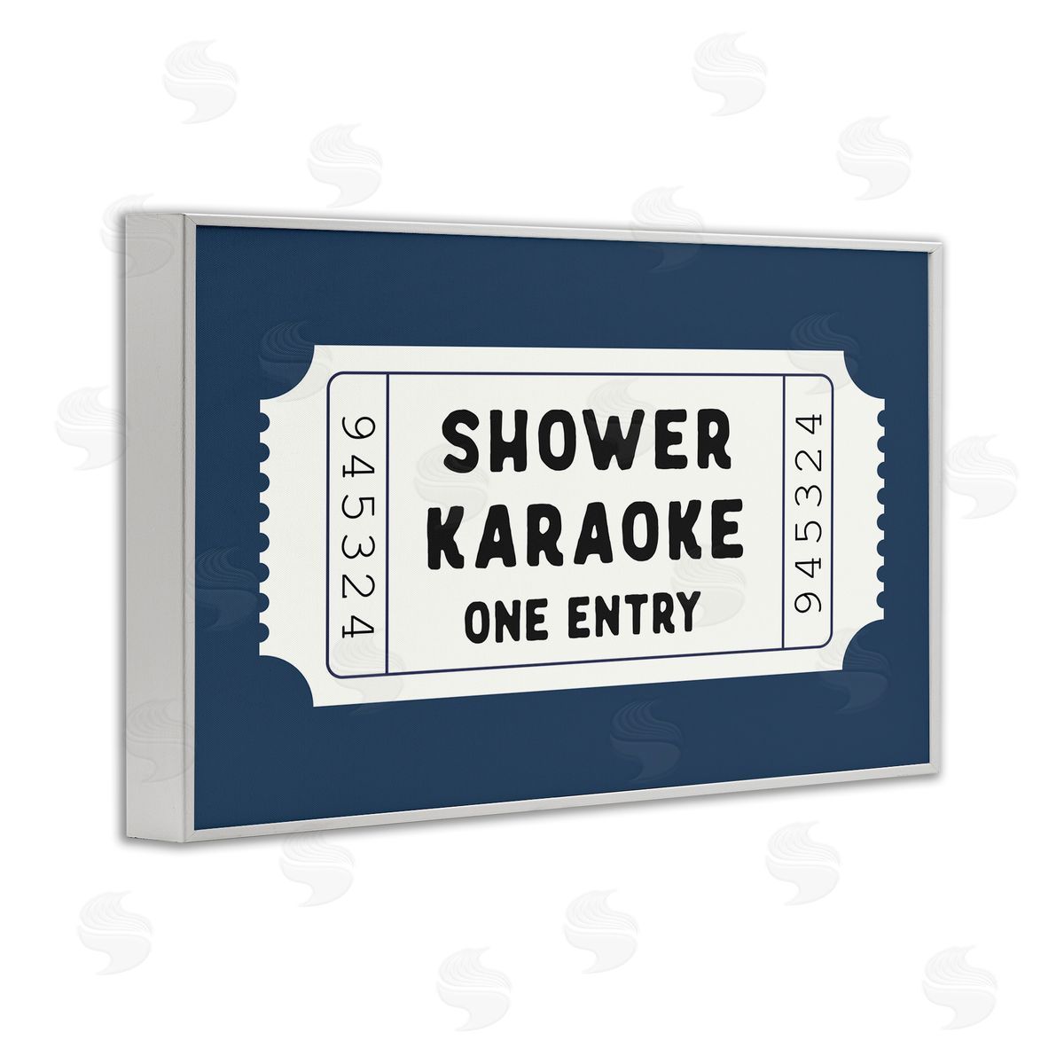 Lettered and Lined Shower Karaoke Bathroom Humor Canvas Wall Art Print