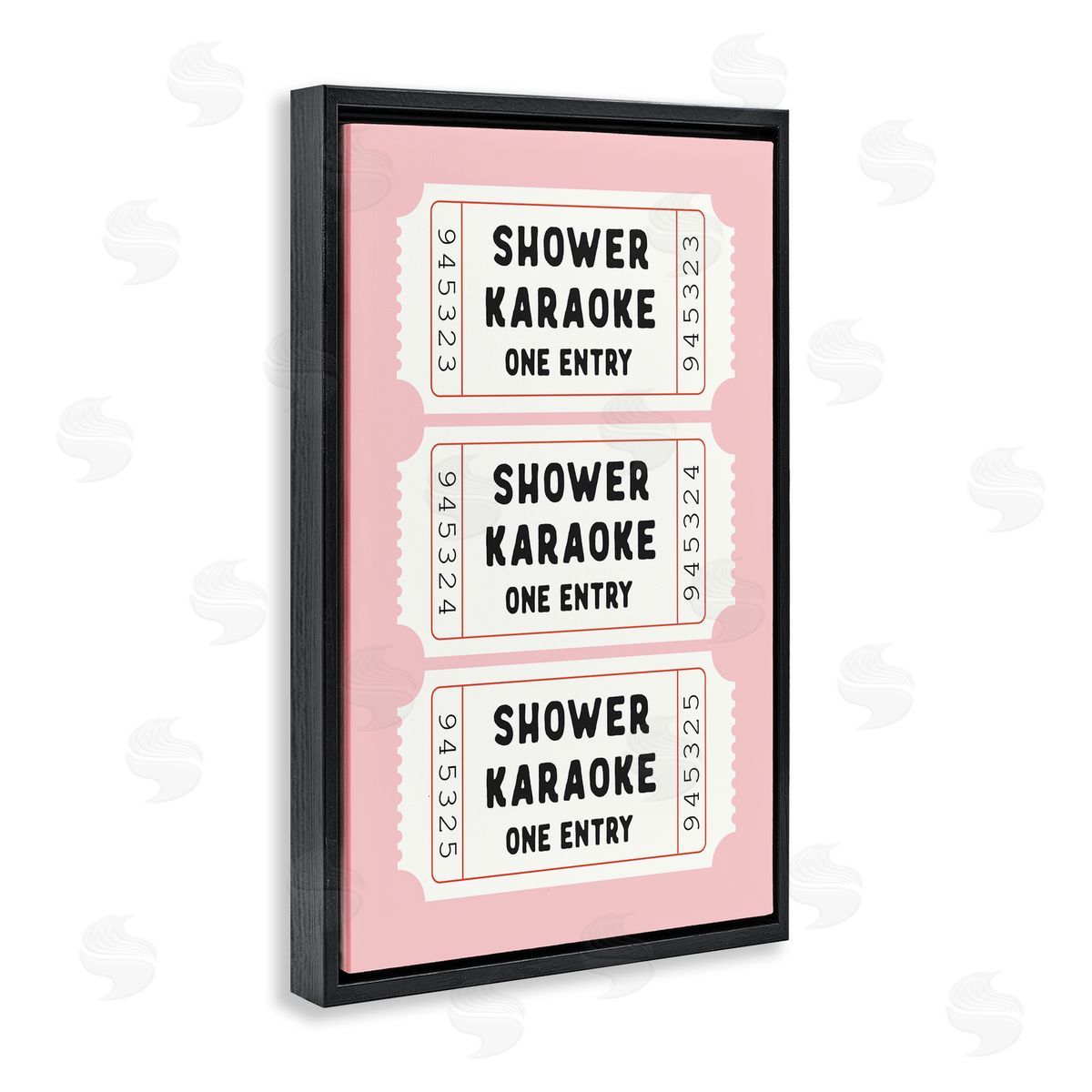 Lettered and Lined Pink Shower Karaoke Tickets Canvas Wall Art Print