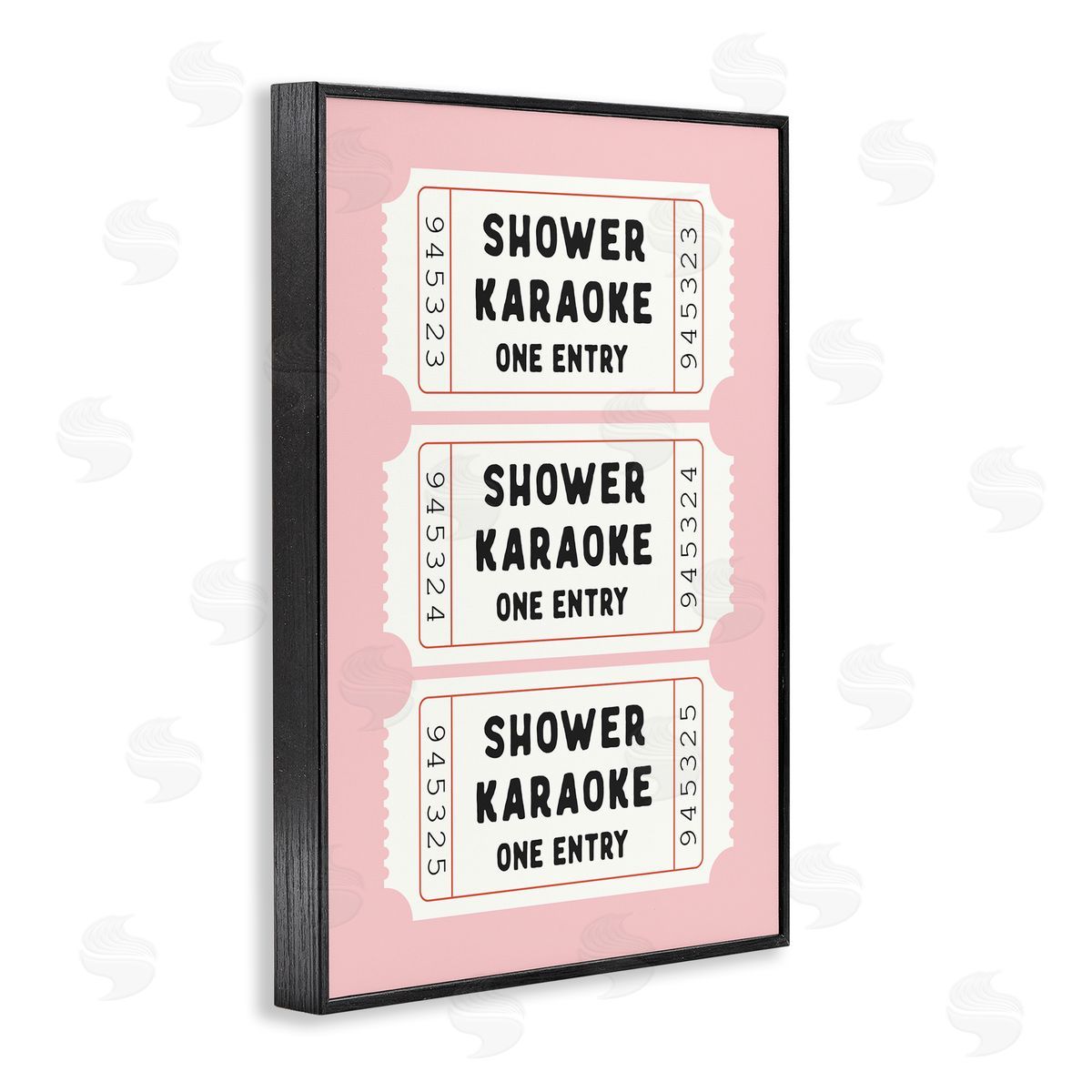 Lettered and Lined Pink Shower Karaoke Tickets Canvas Wall Art Print