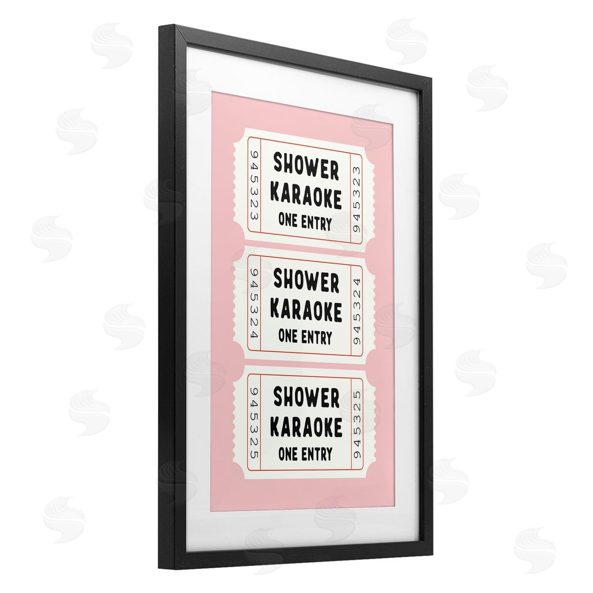 Lettered and Lined Pink Shower Karaoke Tickets Canvas Wall Art Print