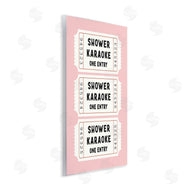 Lettered and Lined | Pink Shower Karaoke Tickets