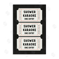 Lettered and Lined | Shower Karaoke Ticket Stubs