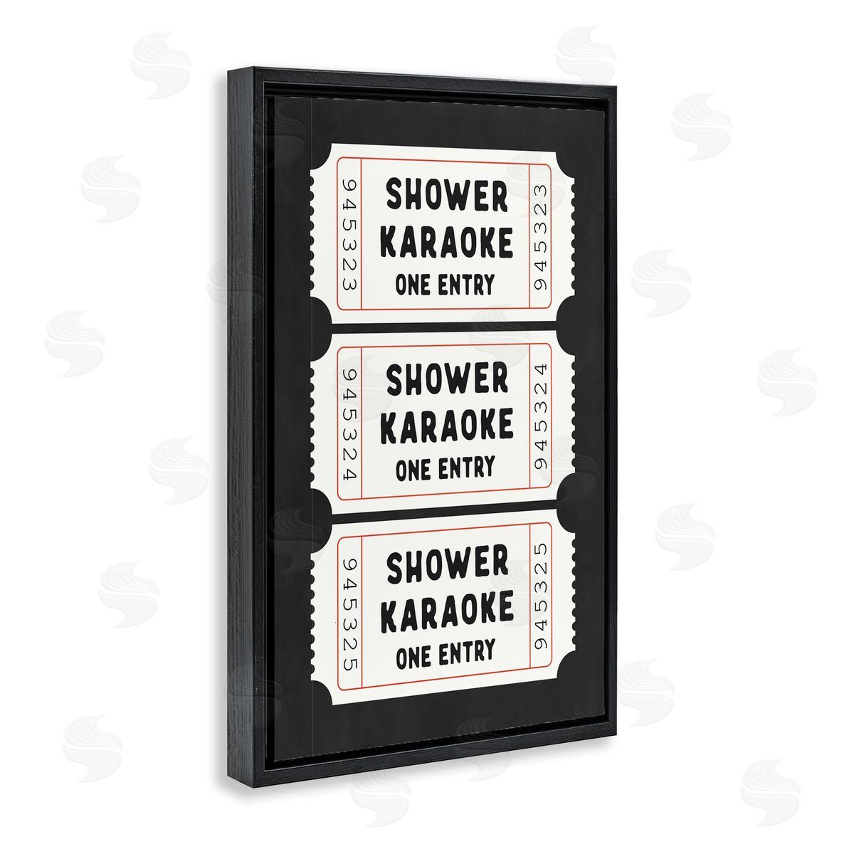 Lettered and Lined Shower Karaoke Ticket Stubs Canvas Wall Art Print