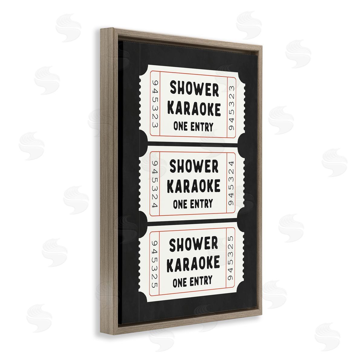 Lettered and Lined Shower Karaoke Ticket Stubs Canvas Wall Art Print
