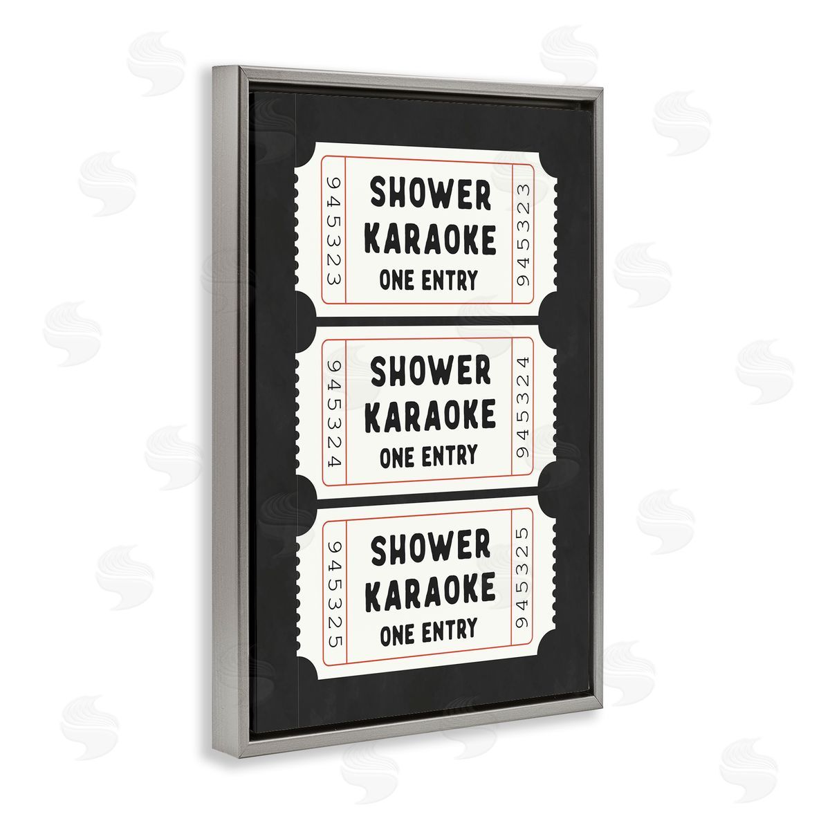 Lettered and Lined Shower Karaoke Ticket Stubs Canvas Wall Art Print