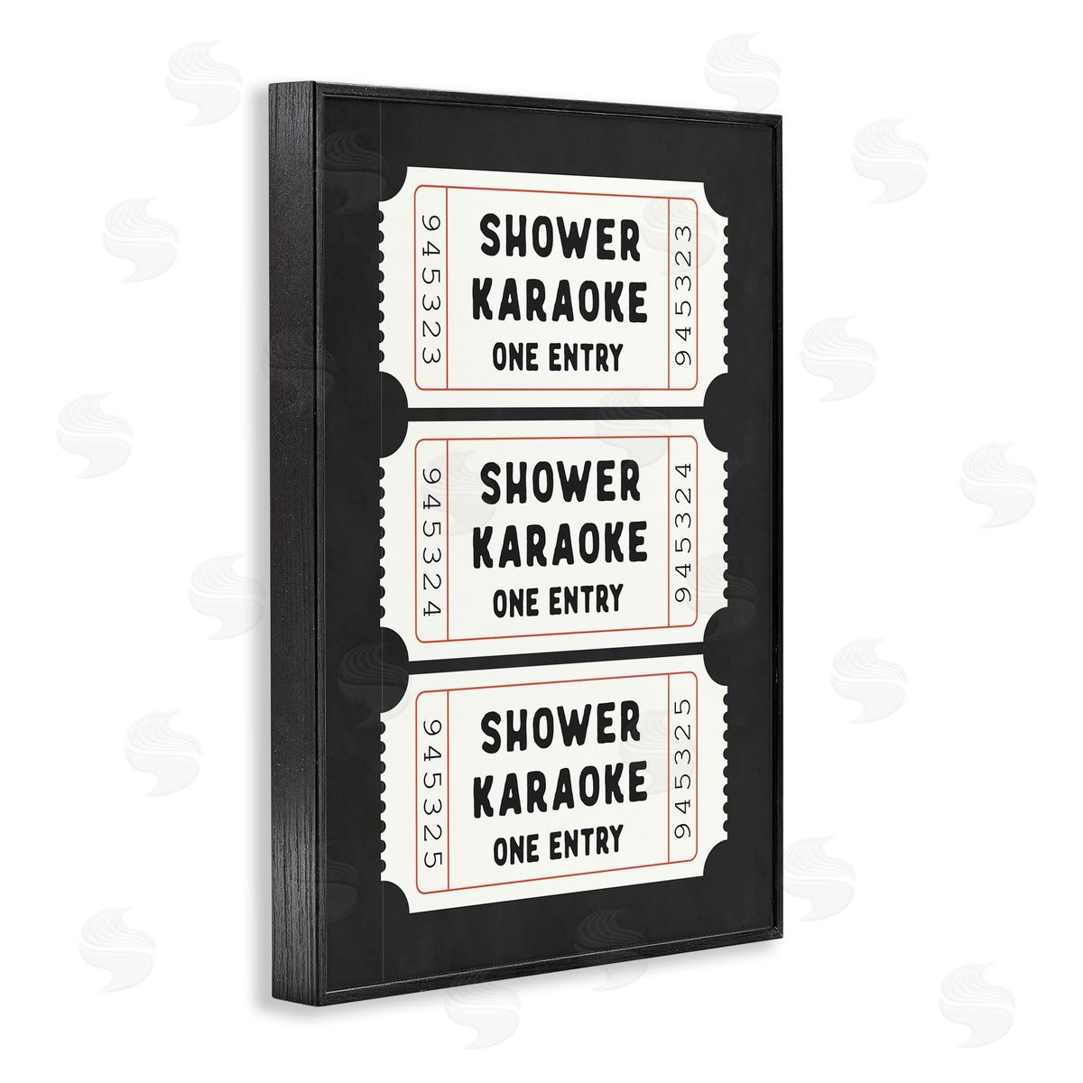 Lettered and Lined Shower Karaoke Ticket Stubs Canvas Wall Art Print