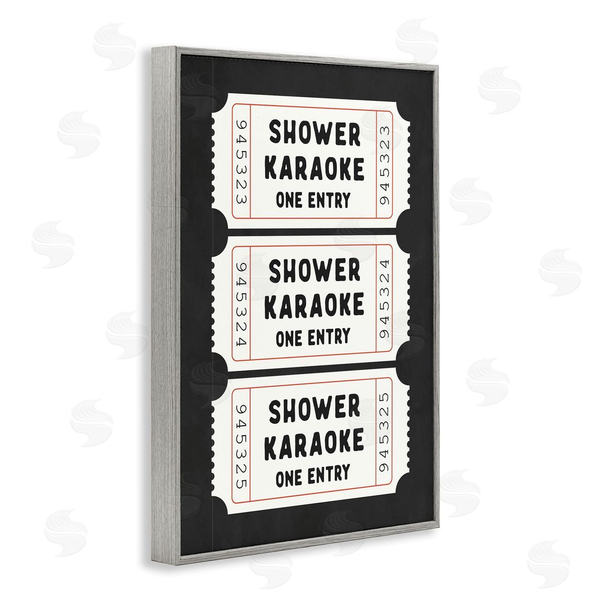 Lettered and Lined Shower Karaoke Ticket Stubs Canvas Wall Art Print