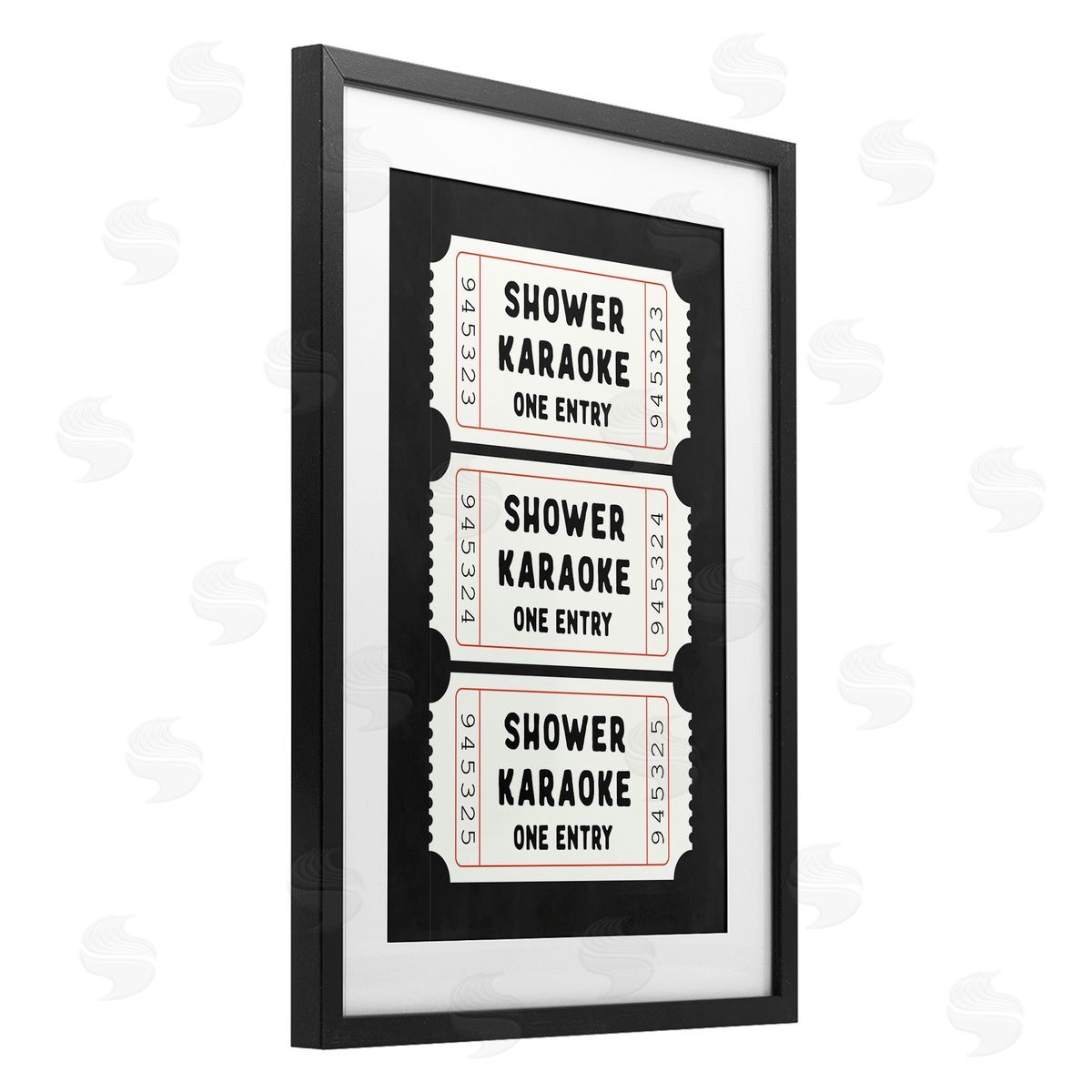 Lettered and Lined Shower Karaoke Ticket Stubs Canvas Wall Art Print