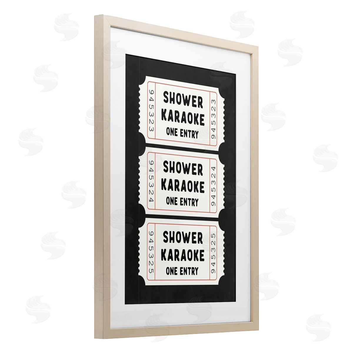 Lettered and Lined Shower Karaoke Ticket Stubs Canvas Wall Art Print