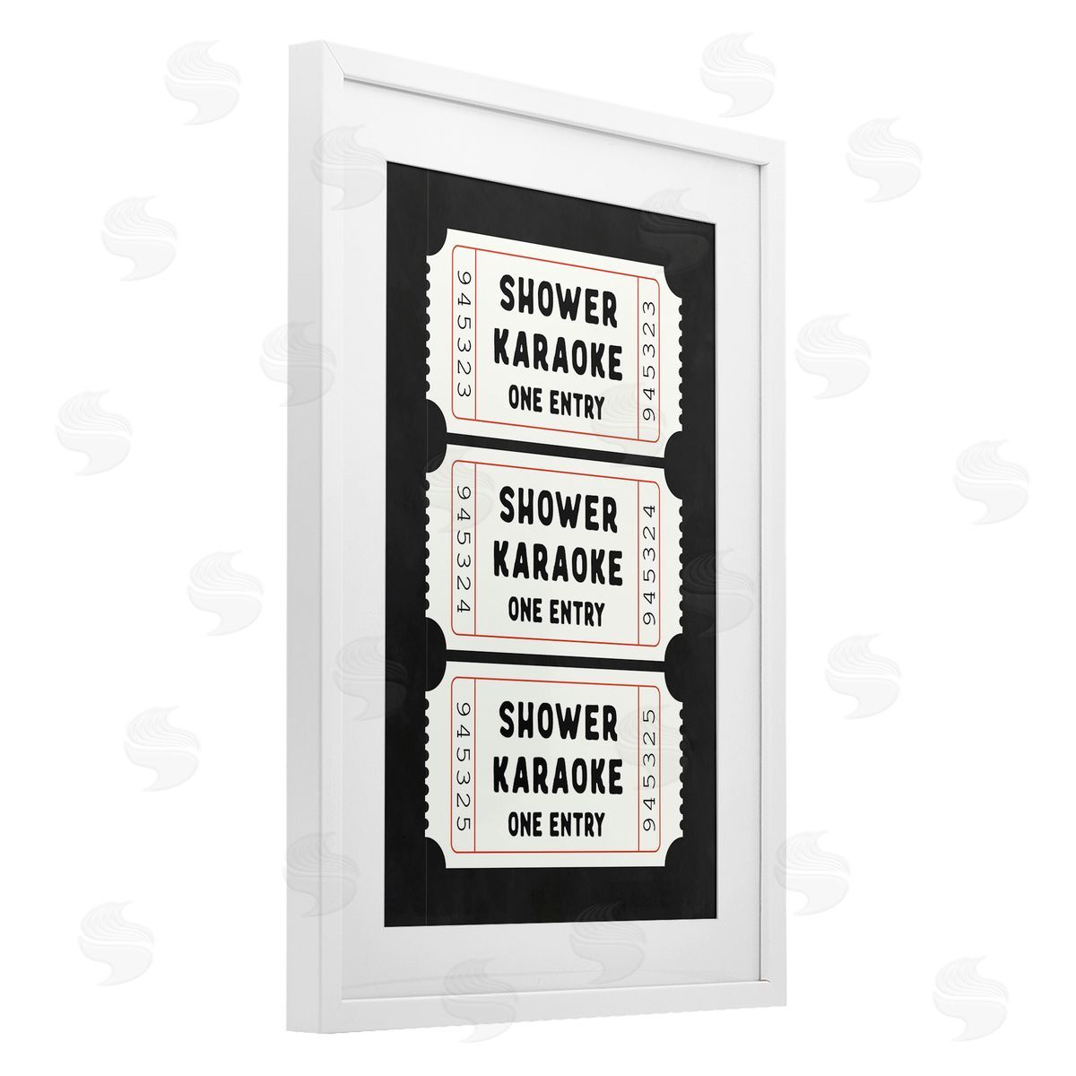 Lettered and Lined Shower Karaoke Ticket Stubs Canvas Wall Art Print