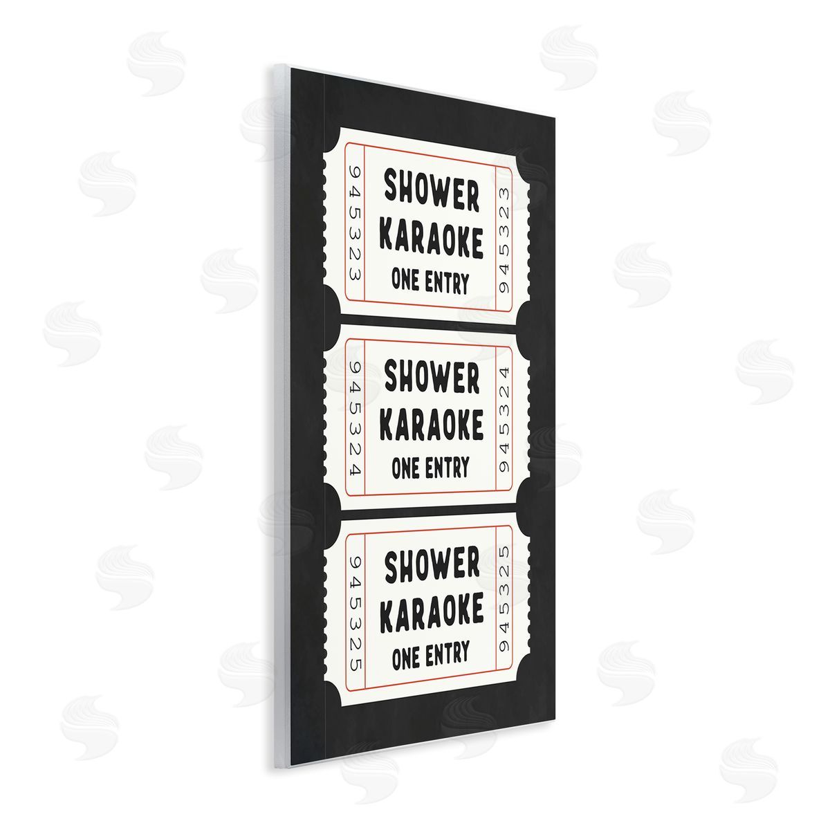 Lettered and Lined Shower Karaoke Ticket Stubs Canvas Wall Art Print