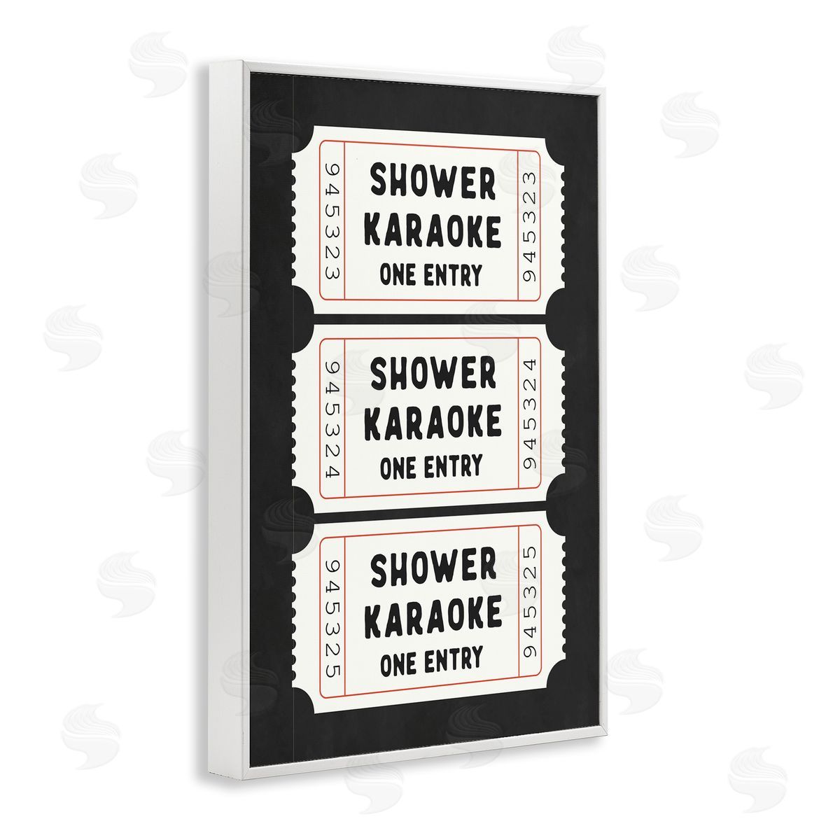 Lettered and Lined Shower Karaoke Ticket Stubs Canvas Wall Art Print