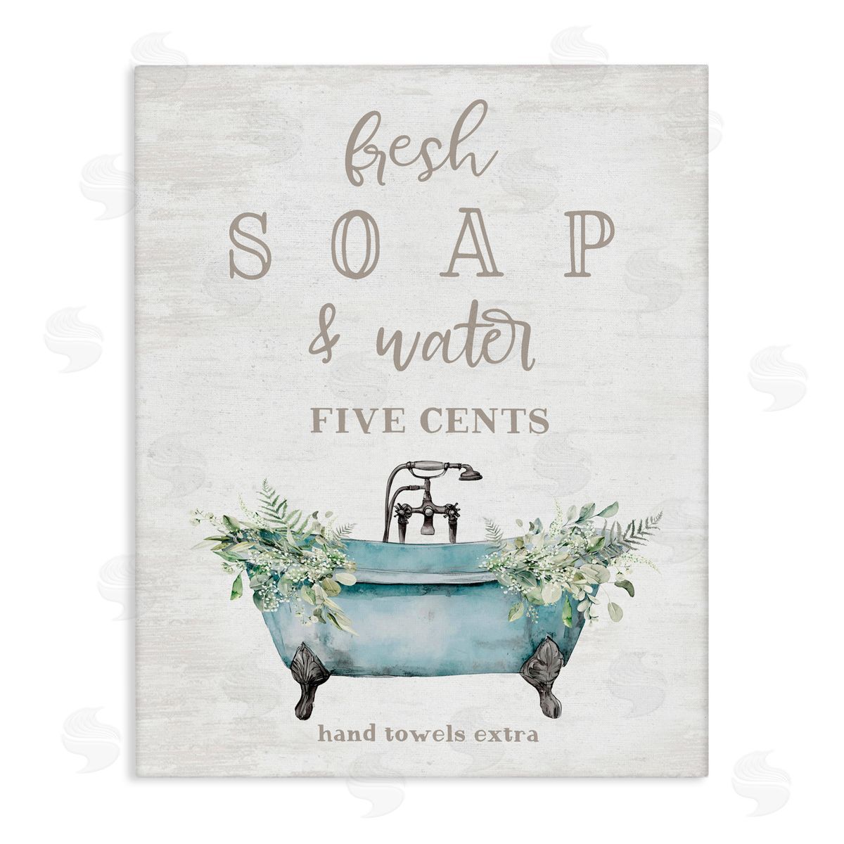Lettered and Lined Antique Fresh Soap & Tub Canvas Wall Art Print