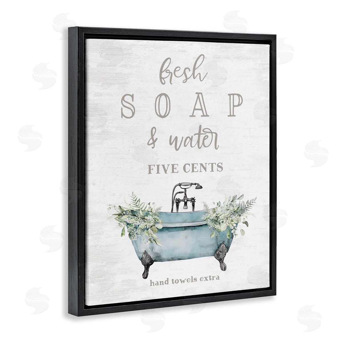 Lettered and Lined Antique Fresh Soap & Tub Canvas Wall Art Print