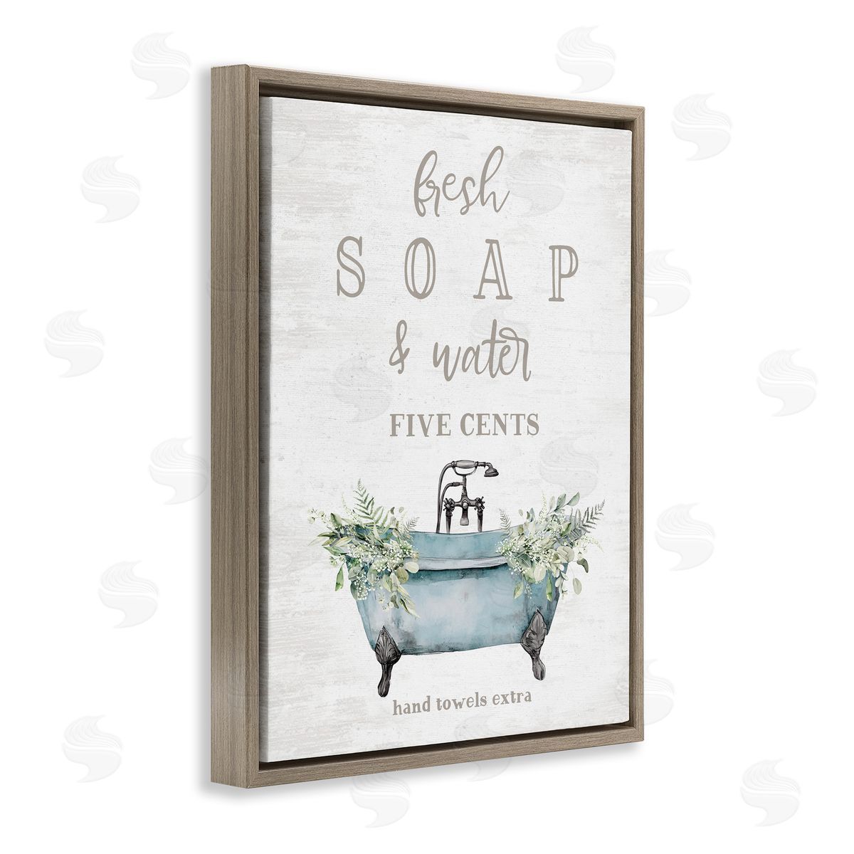 Lettered and Lined Antique Fresh Soap & Tub Canvas Wall Art Print