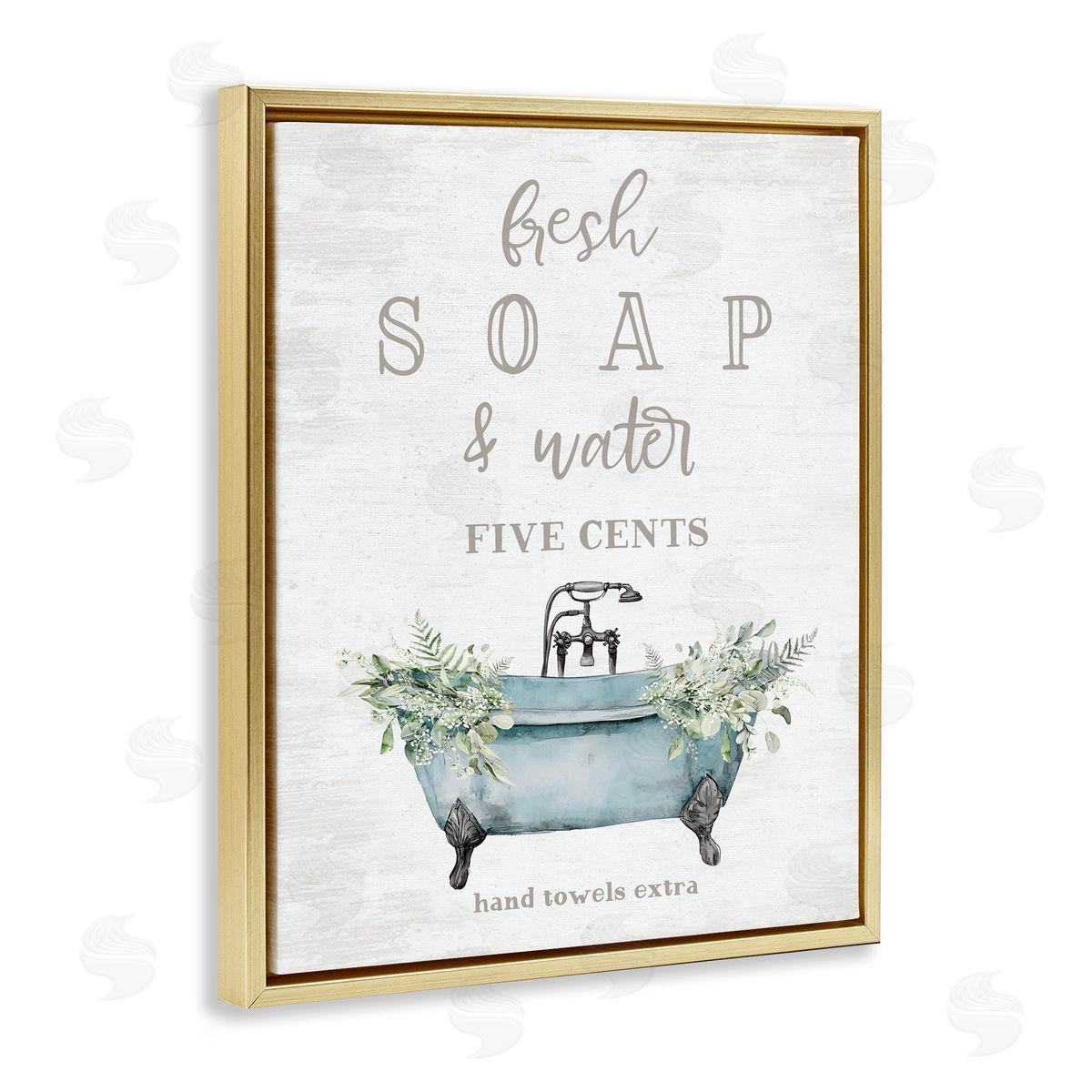 Lettered and Lined Antique Fresh Soap & Tub Canvas Wall Art Print