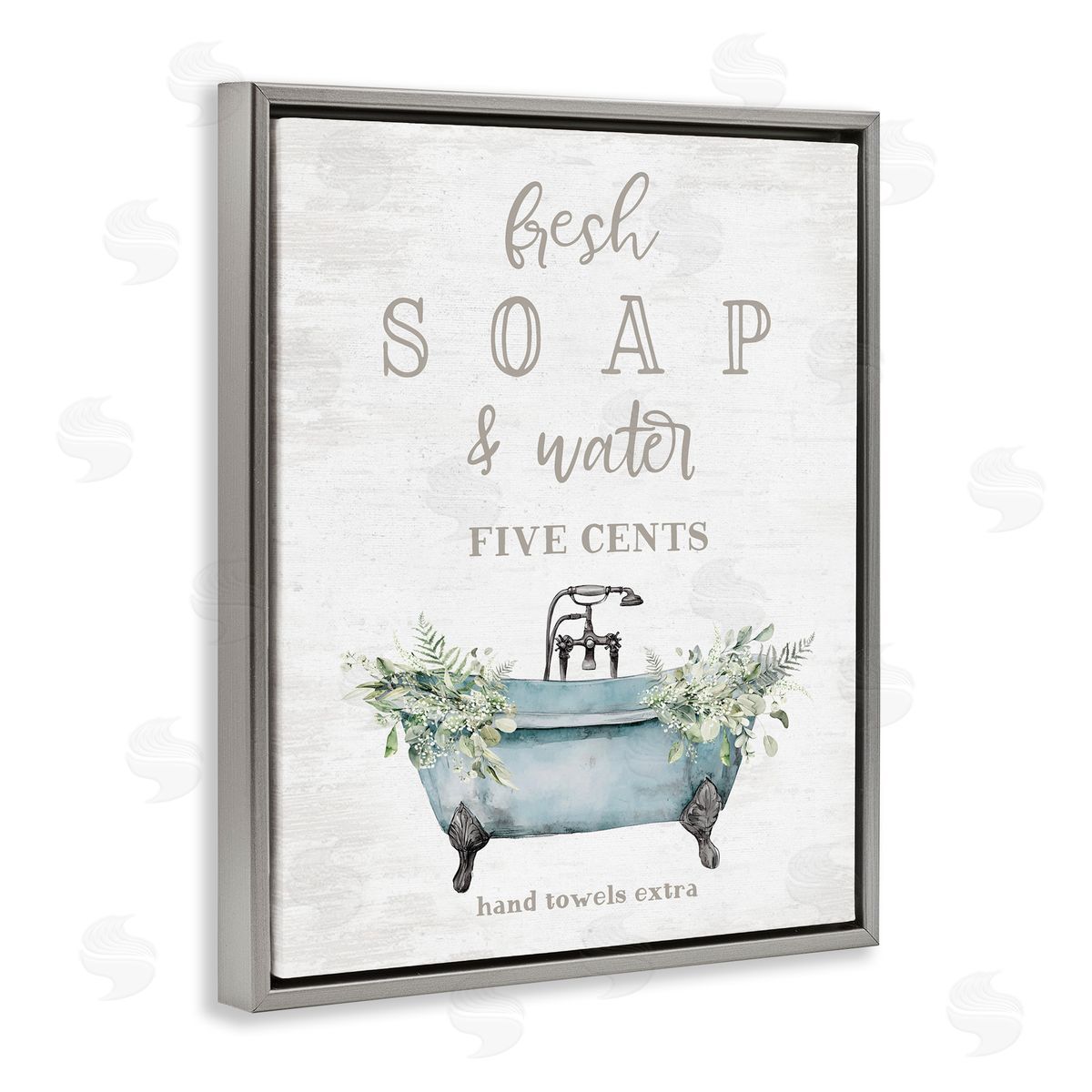 Lettered and Lined Antique Fresh Soap & Tub Canvas Wall Art Print