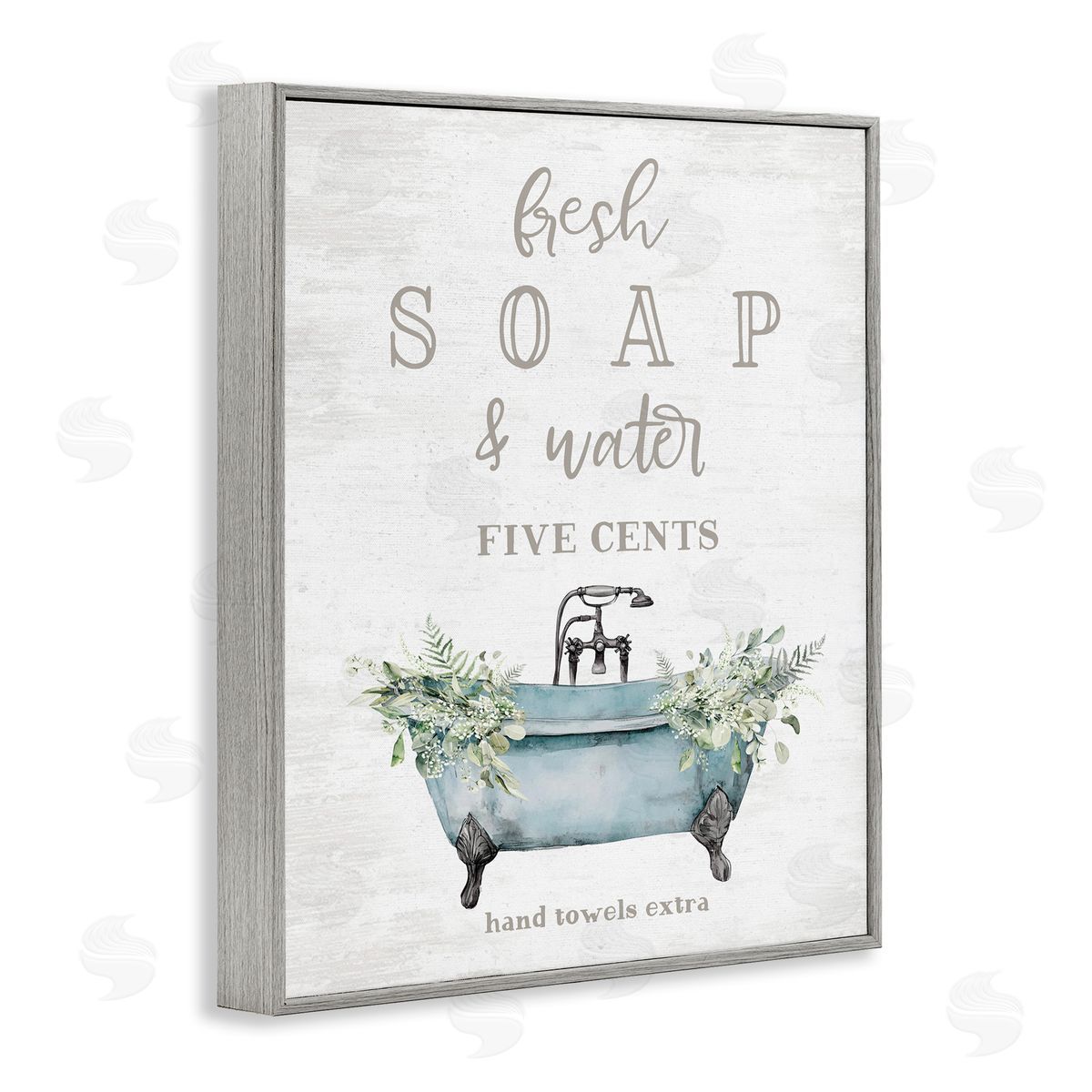 Lettered and Lined Antique Fresh Soap & Tub Canvas Wall Art Print