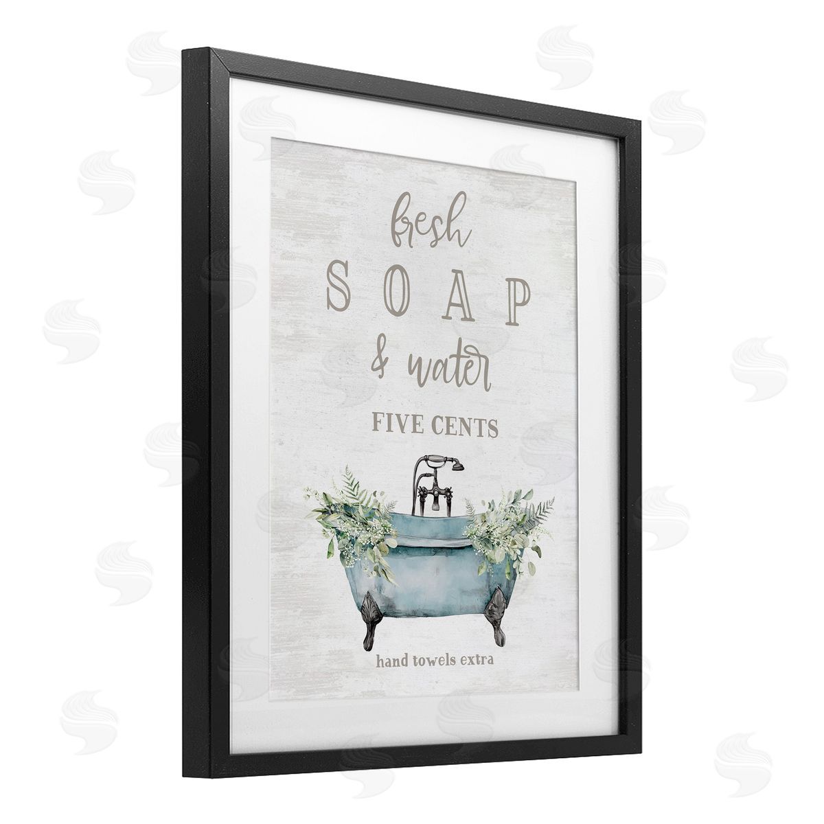 Lettered and Lined Antique Fresh Soap & Tub Canvas Wall Art Print