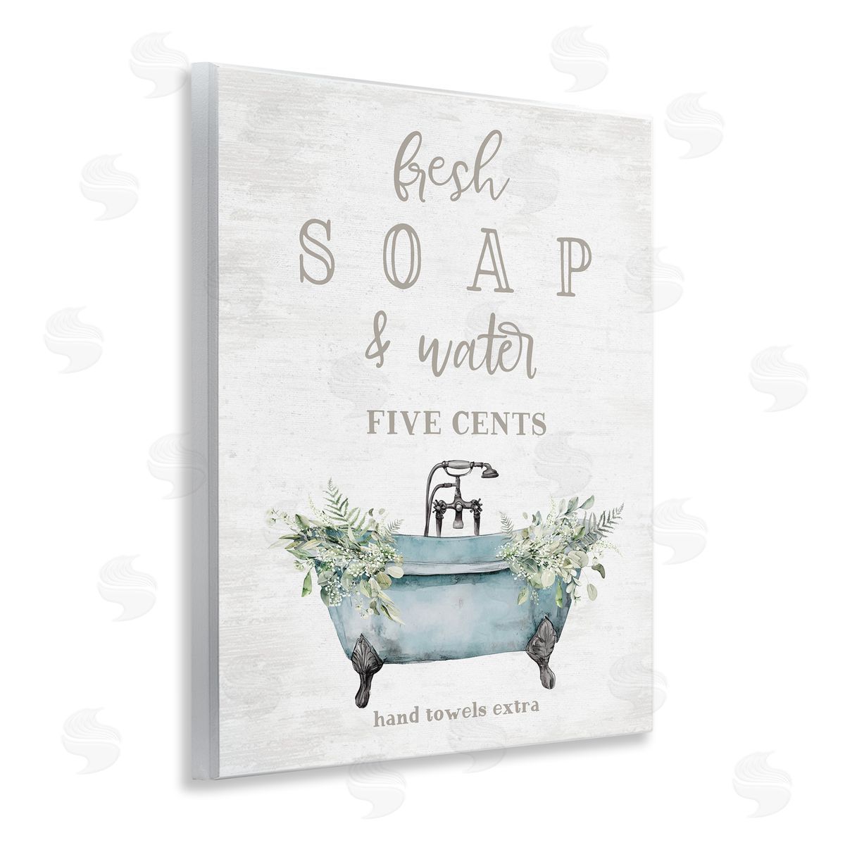 Lettered and Lined Antique Fresh Soap & Tub Canvas Wall Art Print